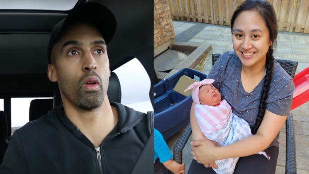 Ontario parents of baby born on side of Highway 407 get year of free travel on tolled roadway | CTV News