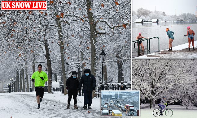 UK weather – snow today latest: School closures, forecast and travel updates | Daily Mail Online